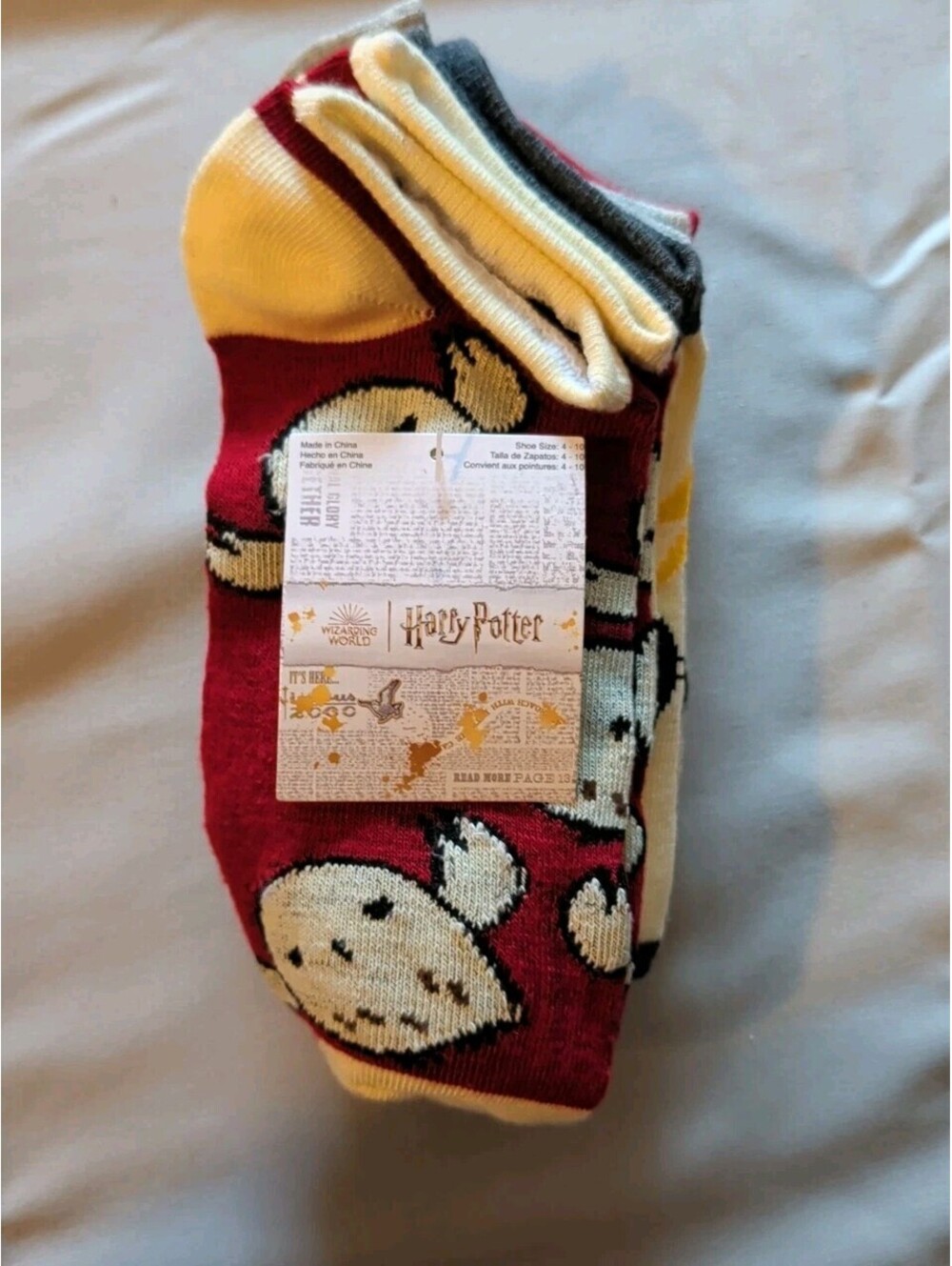 Harry Potter Women's Ankle Socks Set 6 Pairs Polyester/Spandex Shoe Size 4-10
